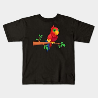 Adorable red talking parrot Kids T-Shirt